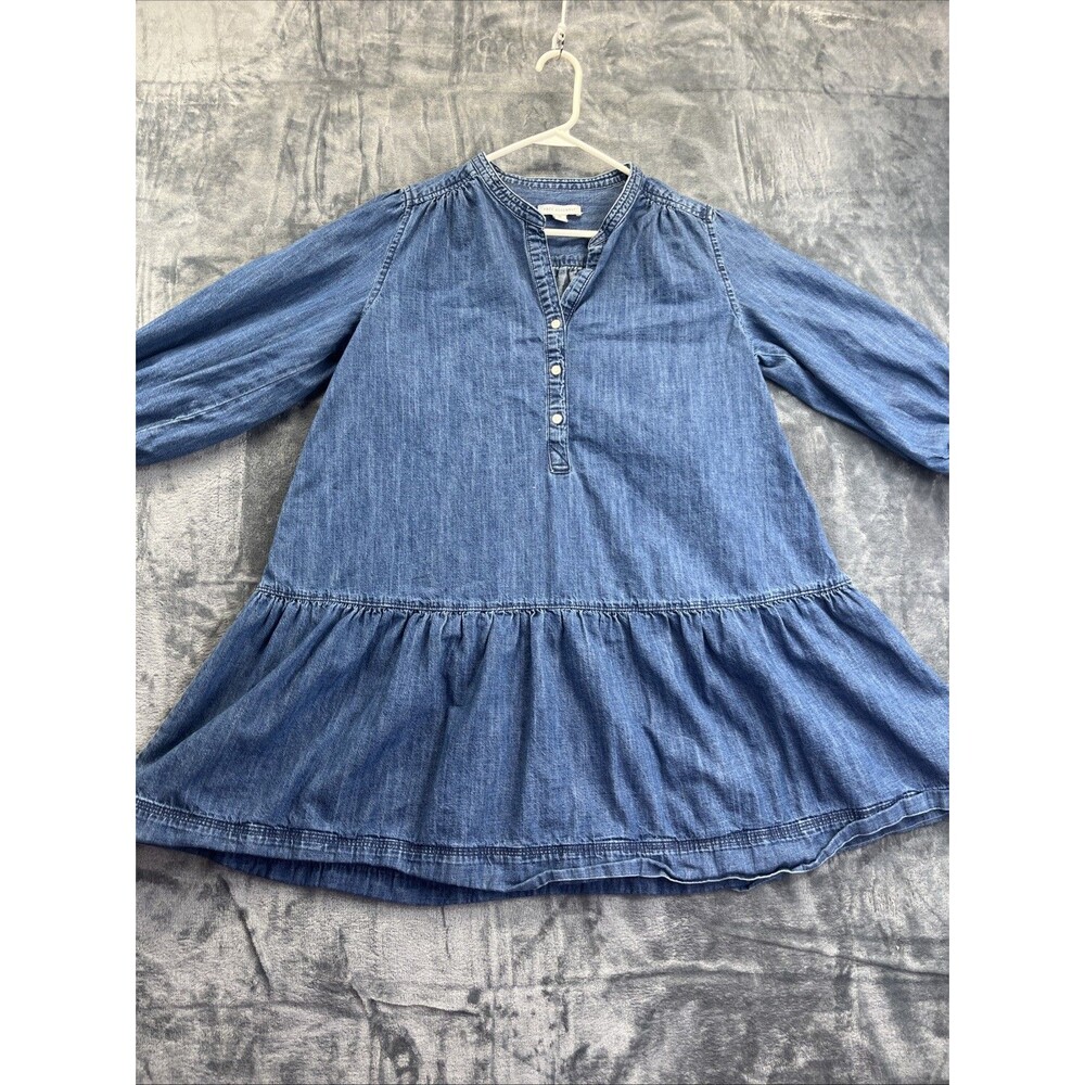 Free Assembly Womens Dress Denim Blue 3/4 Sleeve Knee Length Size Medium